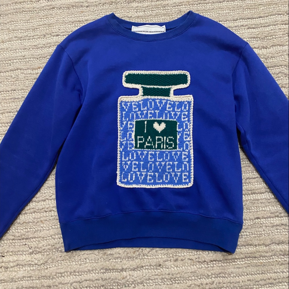 Michaela Buerger Blue ‘I love Paris’ Sweatshirt